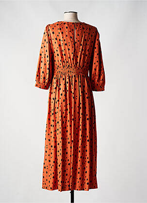 Robe longue coupe cintrée manches 3/4 orange WHITE STUFF femme