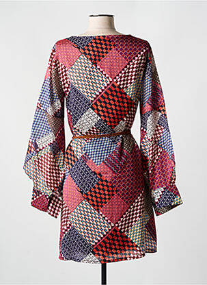 Robe courte coupe fluide manches longues rose MOLLY BRACKEN femme