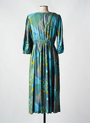 Robe longue imprimé fantaisie manches 3/4 bleu WHITE STUFF femme