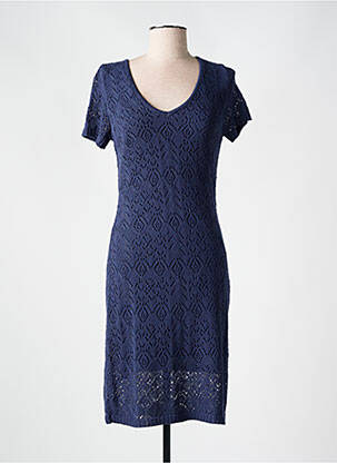 Robe pull col v manches courtes bleu MOLLY BRACKEN femme