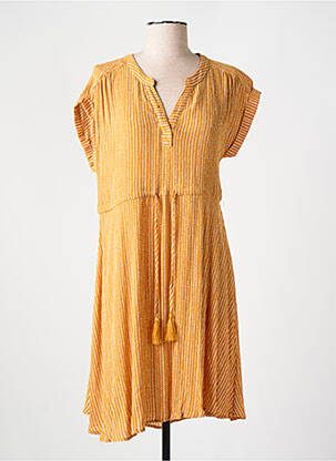 Robe courte manches courtes manches courtes jaune MOLLY BRACKEN femme