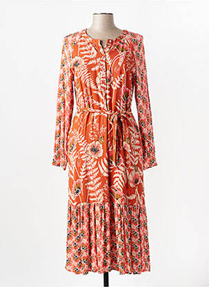 Robe longue manches longues manches longues orange WHITE STUFF femme