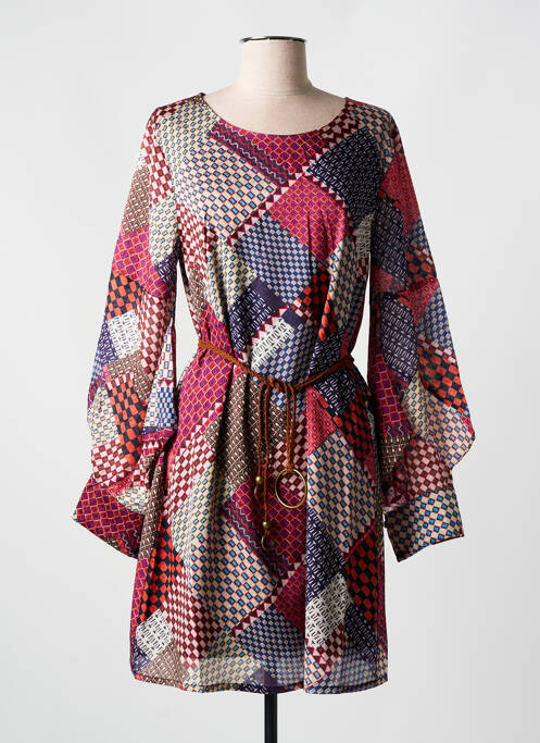 Robe courte manches longues manches longues rose MOLLY BRACKEN femme