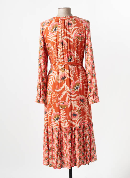 Robe longue imprimé fleurs manches longues orange WHITE STUFF femme