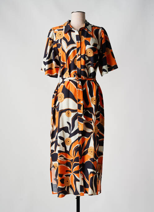 Robe longue orange GEISHA pour femme