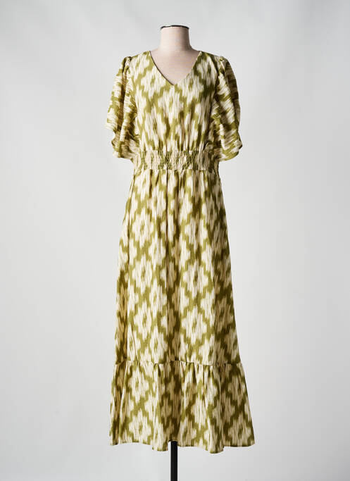 Robe longue vert GEISHA pour femme