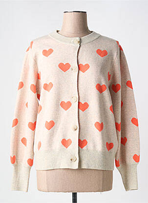 Gilet manches longues beige ICHI pour femme