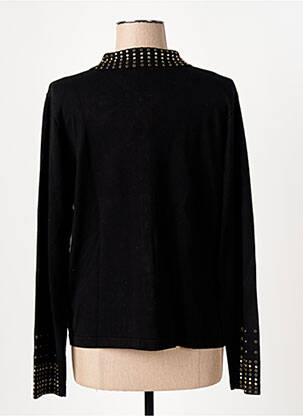 Gilet manches longues fermeture boutonnée sur le devant noir LEO & UGO femme