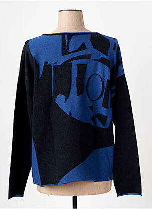 Pull coupe cintrée manches longues bleu NUZINA femme