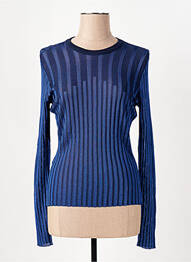 Pull coupe cintrée manches longues bleu LOLA CASADEMUNT femme