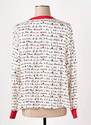 Blouse tissage popeline manches longues blanc TRICOT CHIC femme
