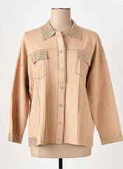 Gilet manches longues beige LEO & UGO pour femme seconde vue