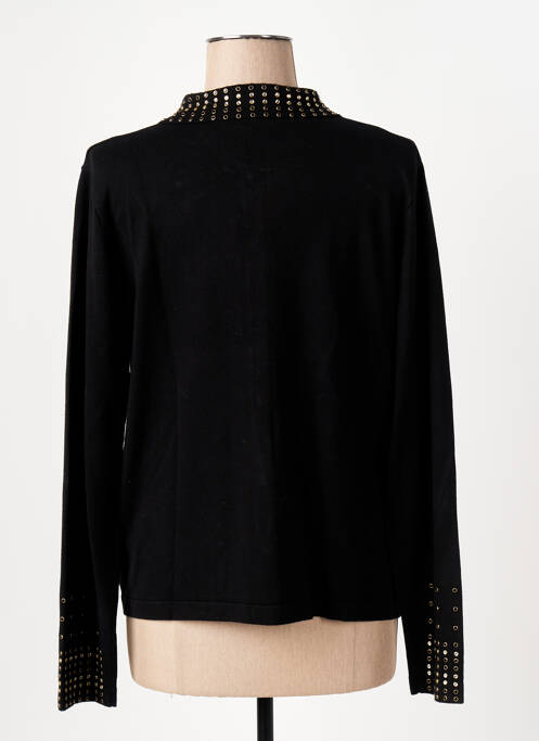 Gilet manches longues fermeture boutonnée sur le devant noir LEO & UGO femme