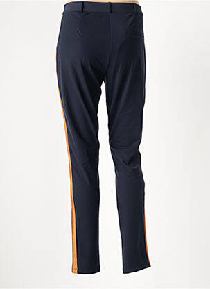 Pantalon slim tissage popeline taille normale bleu HBT femme