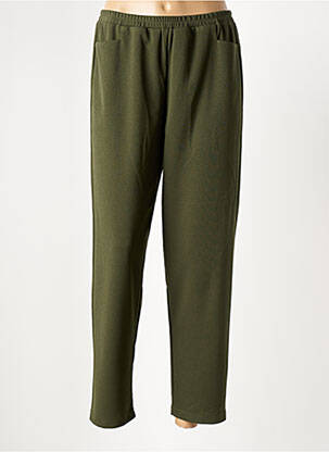Pantalon slim taille élastique taille normale vert FRANCK ANNA femme