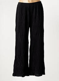 Pantalon large tissage popeline taille normale noir FRANCK ANNA femme