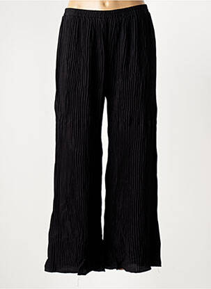 Pantalon large tissage popeline taille normale noir FRANCK ANNA femme