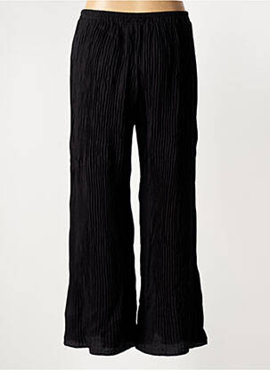 Pantalon large tissage popeline taille normale noir FRANCK ANNA femme