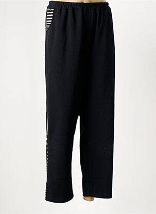 Pantalon large tissage popeline taille normale noir FRANCK ANNA femme