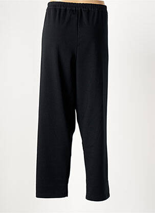 Pantalon large tissage popeline taille normale noir FRANCK ANNA femme