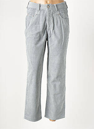 Pantalon droit fermeture zippée sous rabat boutonné taille normale gris RECOVER C.C. femme