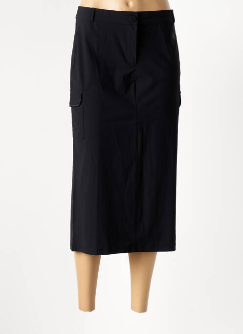 Jupe mi-longue coupe droite noir HBT femme