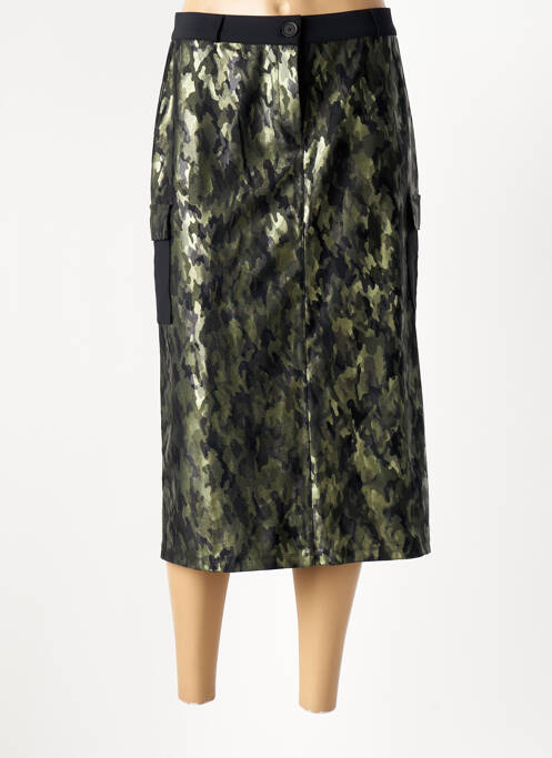 Jupe mi-longue vert HBT pour femme