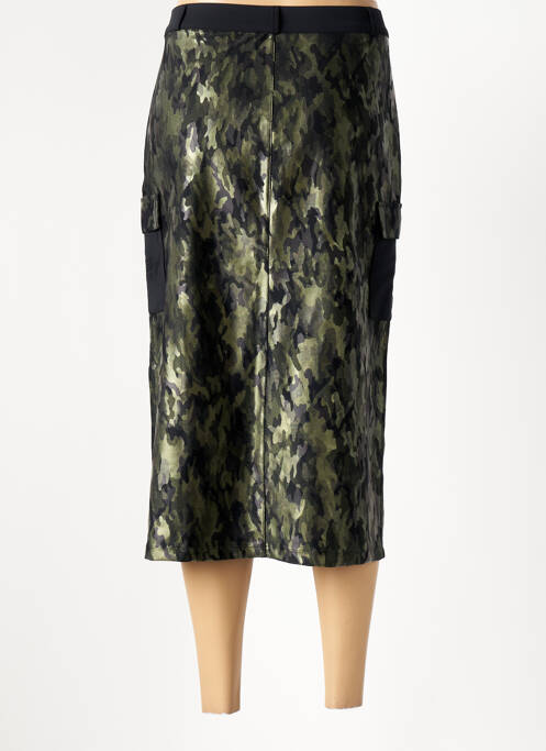 Jupe mi-longue vert HBT femme