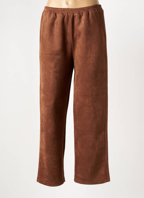 Pantalon large marron FRANCK ANNA pour femme