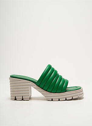 Mules/sabots tissage satiné talon de 7 à 9cm vert KENNEL UND SCHMENGER femme
