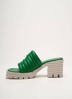 Mules/sabots tissage satiné talon de 7 à 9cm vert KENNEL UND SCHMENGER femme