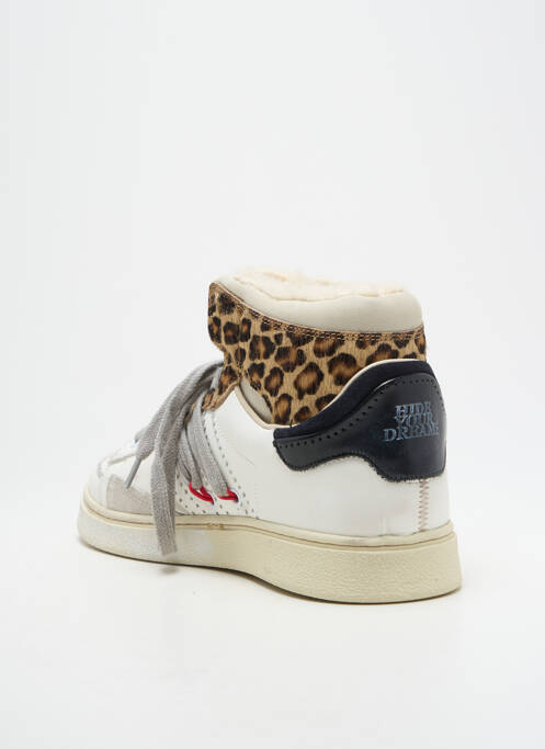 Baskets bout rond talon plat jusqu'à 3cm blanc HIDNANDER femme