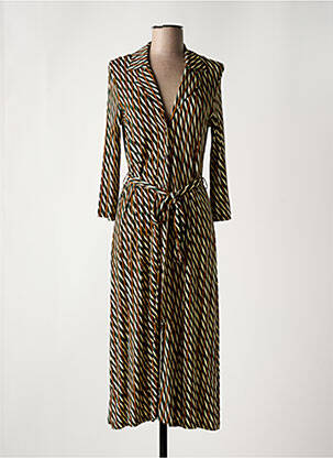 Robe longue manches longues manches longues marron SIYU femme