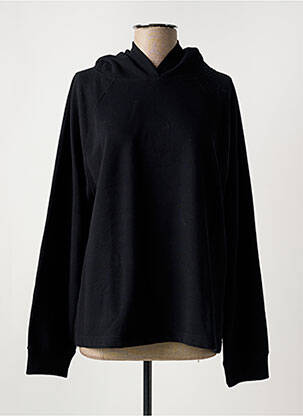 Sweat-shirt à capuche tissage jersey manches longues noir JUVIA femme