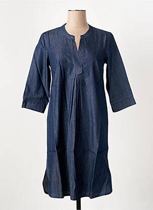 Robe mi-longue manches 3/4 manches 3/4 bleu LE BOUDOIR D'EDOUARD femme
