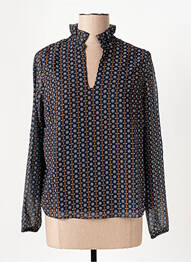 Blouse légère et transparente manches longues bleu LE BOUDOIR D'EDOUARD femme