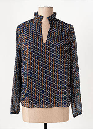 Blouse imprimé fantaisie manches longues bleu LE BOUDOIR D'EDOUARD femme