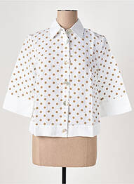 Chemisier tissage crêpe manches 3/4 blanc LE BOUDOIR D'EDOUARD femme