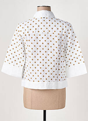 Chemisier tissage crêpe manches 3/4 blanc LE BOUDOIR D'EDOUARD femme