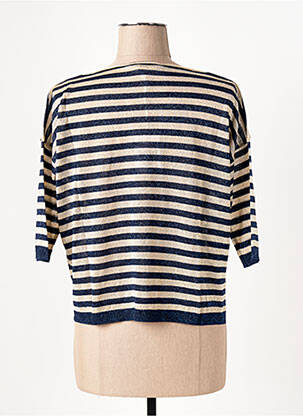 Pull stretch manches 3/4 bleu LE BOUDOIR D'EDOUARD femme