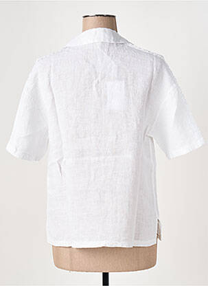 Top tissage crêpe manches courtes blanc LE BOUDOIR D'EDOUARD femme