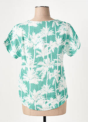 Top tissage crêpe manches courtes vert LE BOUDOIR D'EDOUARD femme