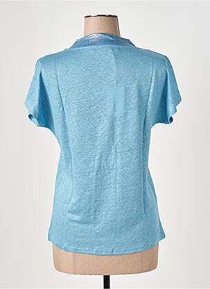 T-shirt col v manches courtes bleu LE BOUDOIR D'EDOUARD femme