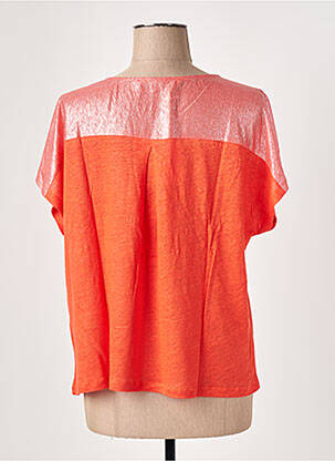 T-shirt col v manches courtes orange LE BOUDOIR D'EDOUARD femme