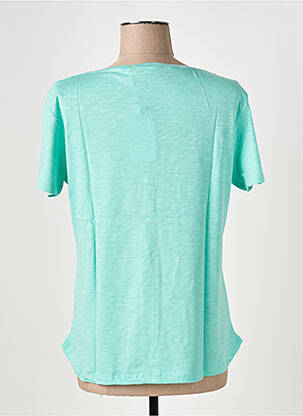 T-shirt col v manches courtes vert LE BOUDOIR D'EDOUARD femme