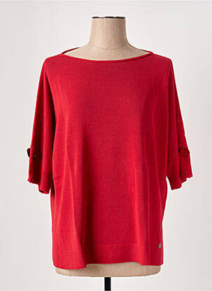 Pull col bateau manches 3/4 rouge LE BOUDOIR D'EDOUARD femme