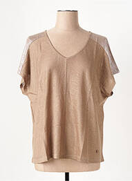 T-shirt coupe droite manches courtes marron LE BOUDOIR D'EDOUARD femme