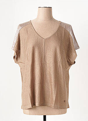 T-shirt coupe droite manches courtes marron LE BOUDOIR D'EDOUARD femme