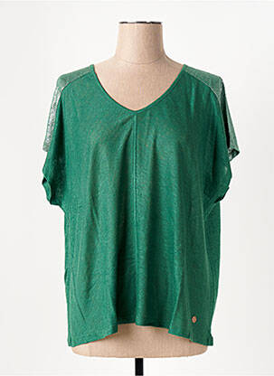 T-shirt coupe droite manches courtes vert LE BOUDOIR D'EDOUARD femme