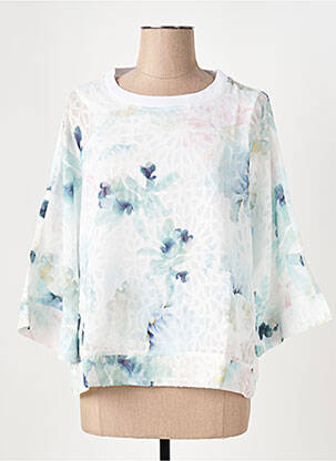 Blouse légère et transparente manches 3/4 blanc LE BOUDOIR D'EDOUARD femme